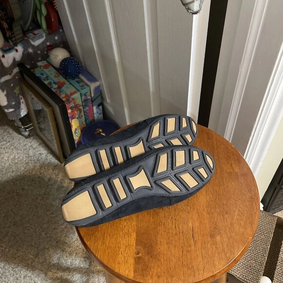 Cynthia Rowley Women's Blue Suede Seeker Loafers with Gold Buckle - Size 8 - Picture 5 of 5